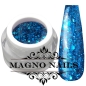 Preview: Wunderschönes UV Gel mit blauen Metallic Glitter