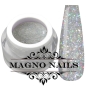 Preview: Hellgrau Silber Glitter Gel mit Rainbow Glitzer