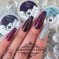 Preview: Winternägel - Nail Art Ideen - Nageldesign Lila Schwarz silber