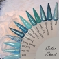 Preview: Farbgel Palette Gelauftrag mint blau Glitter
