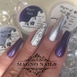 Preview: Nageldesign Idee lila siber mit Schnörkel