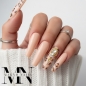 Preview: Beige Sand Nägel - Nageldesign mit Leomuster Leonägel