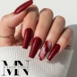 Preview: Weinrote Nägel - Rote Nageldesign Luxus Marmor Nagel