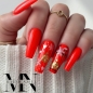 Preview: Neonrote Nägel - Neored Nails - Kariert Weihnachtskugel Winter