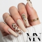 Preview: Farbgel beige nude grau - Luxus Nägel mit Leo Muster