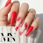 Preview: Rot pinke Nägel - Nageldesign Naildesign Blumen Sommer