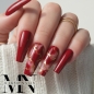Preview: Rote Weinrote Marmor Nägel - Glitter Nails