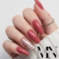 Preview: Rot Nude Nägel mit einem Muster Glitzer