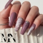 Preview: Farbgel lila nude - Nageldesign Nägel Nude Rose Glitter Strasssteine