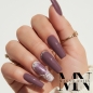 Preview: Luxus Naildesign Nude Violett Strass Glitzer