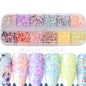Preview: 12 x Multi Flakes Set bunt Nail Art Nailart Nageldesign