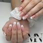 Preview: French Nageldesign mit Schnörkel - Fiberglas Make Up