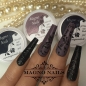 Preview: Naildesign Ideen - Herbst Nägel Braun Schwarz Schnörkel matt