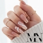 Preview: Braune Nageldesign Ideen - Marmor Dark Nude Make Up