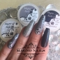 Preview: Winternägel - Nail Art Ideen - Nageldesign Grau Schwarz One Stroke