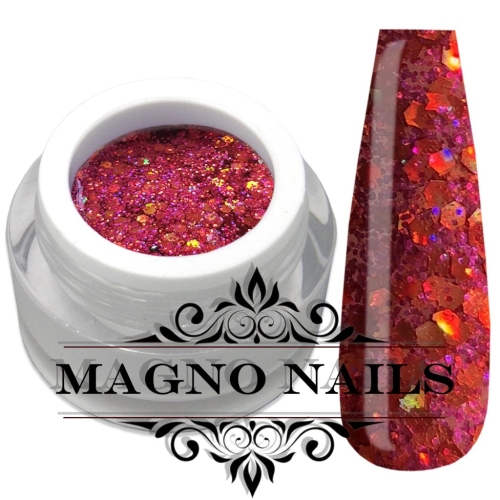 UV Gel - 1093 - Glitter Gel - Promenade rote Pailetten Glitzer Gel Glitzergel Nageldesign Nägel Nails Nagelstudio