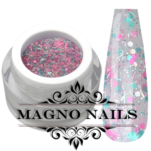Flitter UV Gel - Glitter Fäden matt multicolor
