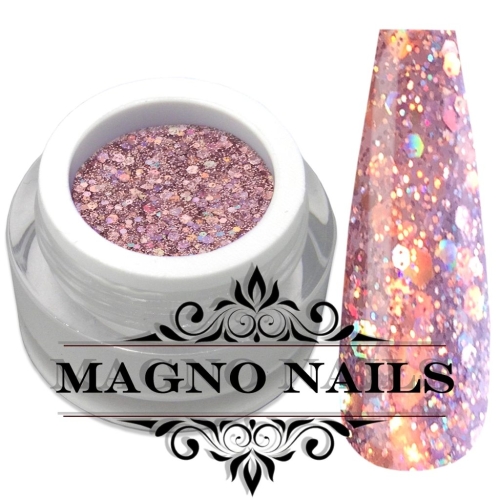 Rosa Glitter Gel mit Pailetten deckend