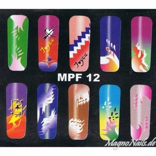MPF12 Airbrush Schablone Nail Nagelstudio Nägel Nailart Nail art