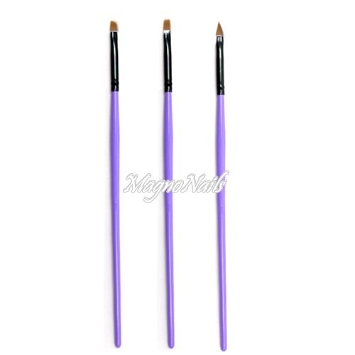 Nail Art Pinsel Set 3 -Teilig Nagelpinsel Nägel Nagelstudio Zubehör Günstig Schnäppchen