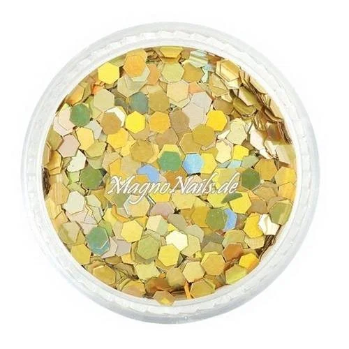 Nail Art Pailetten gold hologramm 3mm Nägel Nails Nailart Nageldesign Nagel GlitzerPailetten