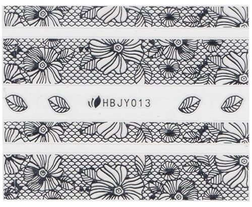 3D Lace Metallic Sticker - silber Ornamente Seblstklebende Aufkleber Nagelsticker Nagelaufkleber