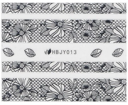 3D Lace Metallic Sticker - silber Ornamente Seblstklebende Aufkleber Nagelsticker Nagelaufkleber
