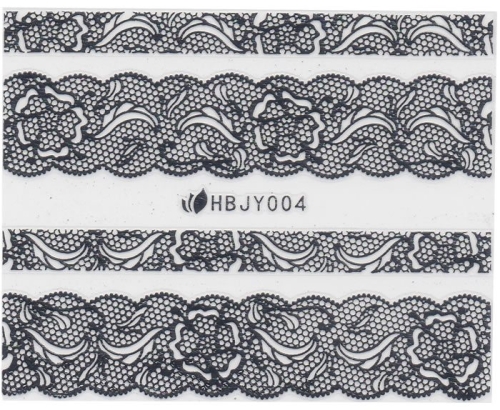 3D Lace Metallic Sticker - silber Ornamente Seblstklebende Aufkleber Nagelsticker Nagelaufkleber