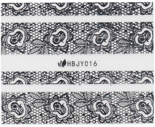 3D Lace Metallic Sticker - silber Ornamente Seblstklebende Aufkleber Nagelsticker Nagelaufkleber