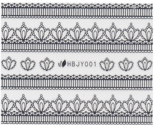 3D Lace Metallic Sticker - silber Ornamente Seblstklebende Aufkleber Nagelsticker Nagelaufkleber