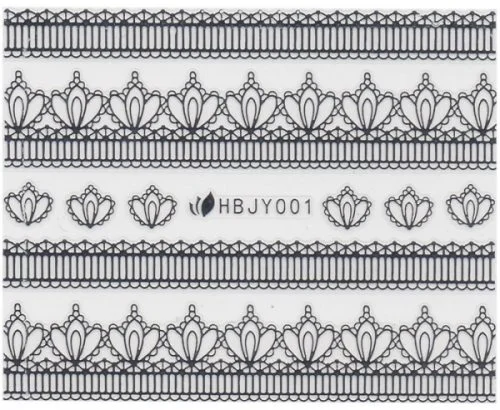 3D Lace Metallic Sticker - silber Ornamente Seblstklebende Aufkleber Nagelsticker Nagelaufkleber