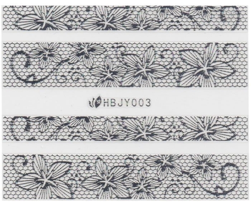 3D Lace Metallic Sticker - silber Ornamente Seblstklebende Aufkleber Nagelsticker Nagelaufkleber