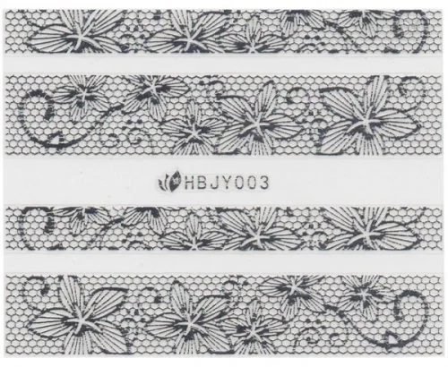 3D Lace Metallic Sticker - silber Ornamente Seblstklebende Aufkleber Nagelsticker Nagelaufkleber
