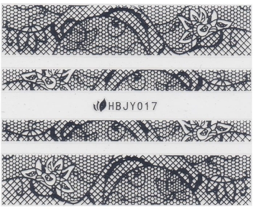 3D Lace Metallic Sticker - silber Ornamente Seblstklebende Aufkleber Nagelsticker Nagelaufkleber