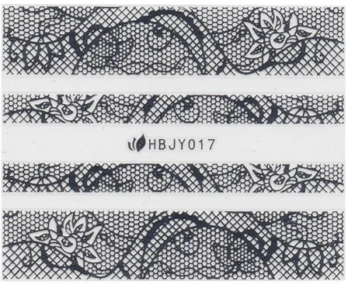 3D Lace Metallic Sticker - silber Ornamente Seblstklebende Aufkleber Nagelsticker Nagelaufkleber