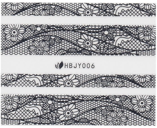3D Lace Metallic Sticker - silber Ornamente Seblstklebende Aufkleber Nagelsticker Nagelaufkleber