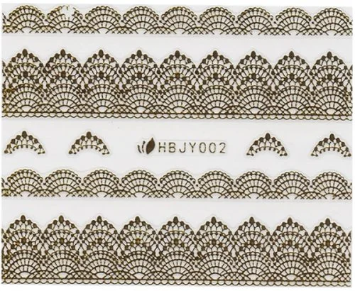 3D Lace Metallic Sticker - gold Ornamente Seblstklebende Aufkleber Nagelsticker Nagelaufkleber