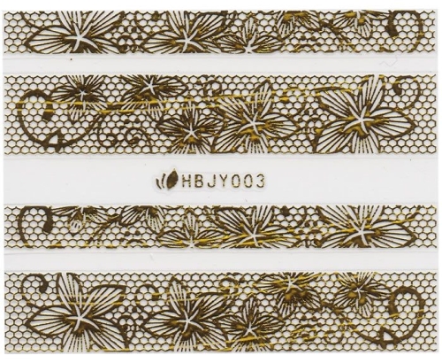 3D Lace Metallic Sticker - gold Ornamente Seblstklebende Aufkleber Nagelsticker Nagelaufkleber