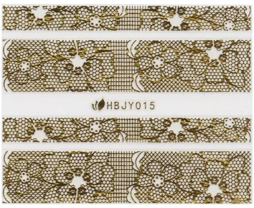 3D Lace Metallic Sticker - gold Ornamente Seblstklebende Aufkleber Nagelsticker Nagelaufkleber