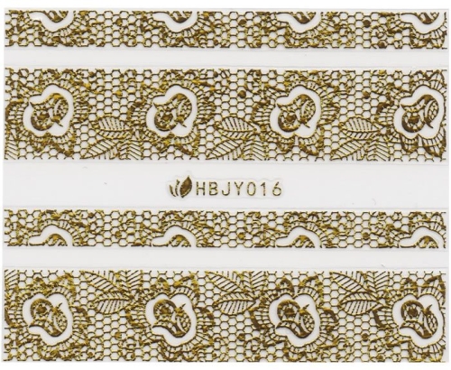 3D Lace Metallic Sticker - gold Ornamente Seblstklebende Aufkleber Nagelsticker Nagelaufkleber