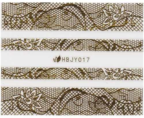 3D Lace Metallic Sticker - gold Ornamente Seblstklebende Aufkleber Nagelsticker Nagelaufkleber
