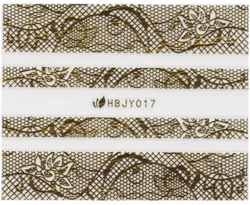 3D Lace Metallic Sticker - gold Ornamente Seblstklebende Aufkleber Nagelsticker Nagelaufkleber