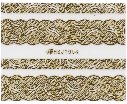 3D Lace Metallic Sticker - gold Ornamente Seblstklebende Aufkleber Nagelsticker Nagelaufkleber