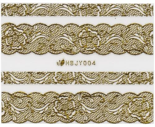 3D Lace Metallic Sticker - gold Ornamente Seblstklebende Aufkleber Nagelsticker Nagelaufkleber