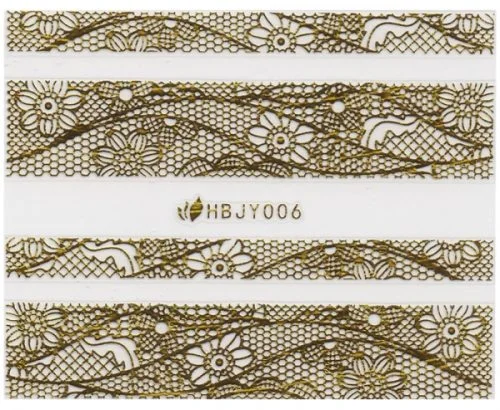 3D Lace Metallic Sticker - gold Ornamente Seblstklebende Aufkleber Nagelsticker Nagelaufkleber