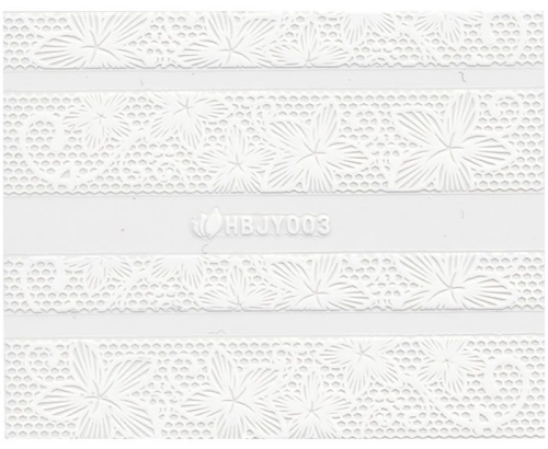 3D Lace Metallic Sticker - weiß Ornamente Seblstklebende Aufkleber Nagelsticker Nagelaufkleber