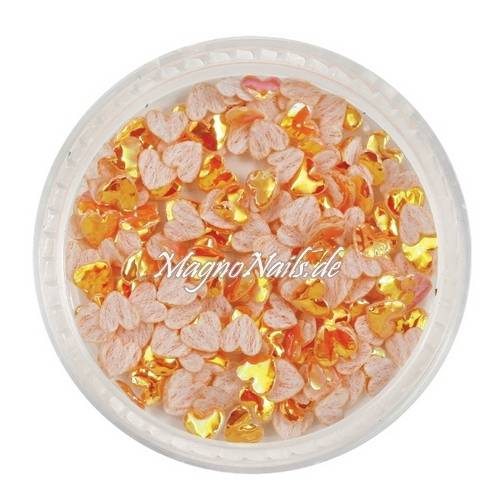 3D Einlegemotive - Shapes - Herzen orange 5 mm Nail Art Soft Einleger