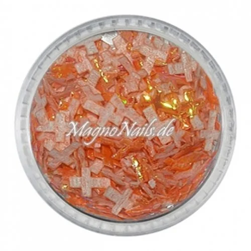 3D Einlegemotive - Shapes - Kreuze orange Nailart Nageldesign Nail art