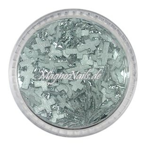 3D Einlegemotive - Shapes - Kreuze silber Nailart Nageldesign Nail art