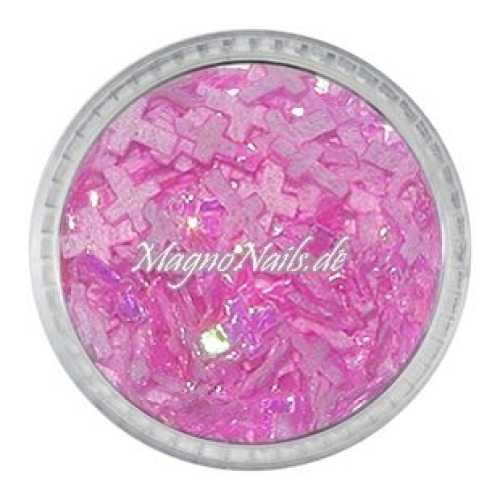 3D Einlegemotive - Shapes - Kreuze neonrosa Nailart Nageldesign Nail art